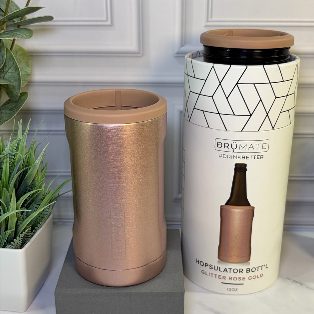 Brumate Glitter Rose Gold Bott’l BNIB